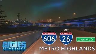 Cities: Skylines - First Person Drive - Evening Target Run