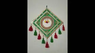 Wall Hanging with Old Saree Lace and Wool/Wall hanging/Old Saree lace reuse idea✨🤩✨ #shorts #yutube