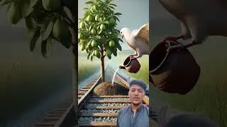 Big pigeon planted a guave tree on the railway track😭||#pigeon#ai#tree#train