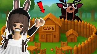 Building an AESTHETIC CAFE BASE in 99 NIGHTS IN THE FOREST (Roblox)