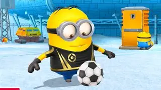 Soccer minion completed Slide Under obstacles mission with Snowboard Props and Mini games