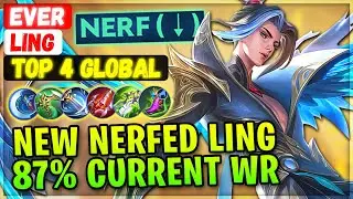 New Nerfed Ling, 87% Current Win Rate [ Top 4 Global Ling ] ever - Mobile Legends Emblem And Build