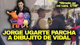 JORGE UGARTE PARCHA a DIBUJITO de VIDAL que lo ACOSABA EN VIVO