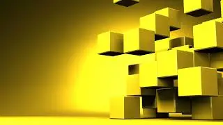 [1 hour]Yellow Cubes on Yellow Background - Loop able Background/Screensaver[4K][No Sound]