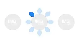 Lighting up blue leaf petal on circular spinner loading icon animation