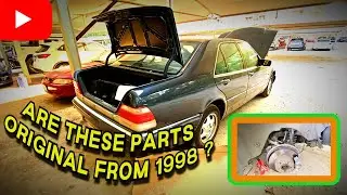 Blue 1998 Mercedes W140 S Class Parking Brake Shoes & Rear Brake Hoses Replacement + Inspection