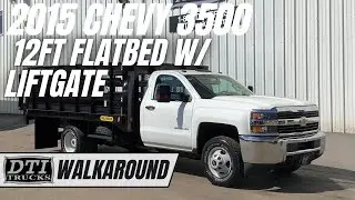 2015 Chevrolet 3500 Stake Side Flatbed, Gas, Auto, Lift Gate #17539M