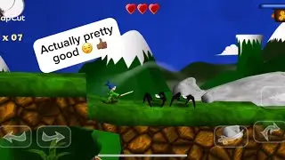 Playing the game &ldquo;Swordigo&rdquo; for the first time.