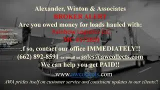Broker Alert- Rainbow Logistics LLC- MC #373809