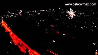 Sylwester 2015 nad Ostrowią z drona (31.12.2015)