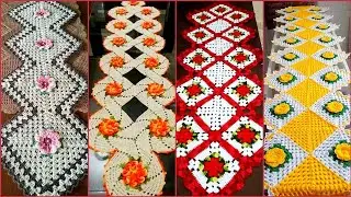 40+Different Stylish Beautiful Flower Crochet Table Runner Patterns & Designs/Easy Crochet Patterns