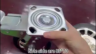 PU and Core PP Black Swivel Plate Heavy duty caster with brake