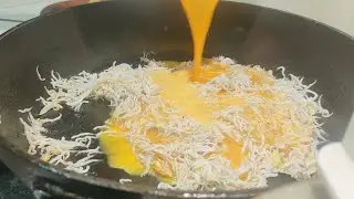 Cooking Fried Small Fish With Egg 