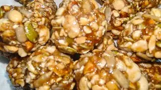 Without sugar or jaggery winter special dry fruits Laddu - full of dryfruits, nuts, seeds & dates 