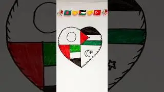 🇵🇸 We Are Friends of Palestine | ফিলিস্তিনের পতাকা আঁকা | Masuma Art Channel 🎨