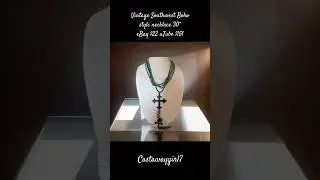 VINTAGE SOUTHWEST BOHO STYLE NECKLACE CROSSES CHAINS 30&rdquo;-read description box