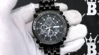 Classic 2.25 Carat Black Diamond Hip Hop Watch JoJino J1172B