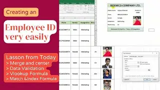 Bangla Tutorial: How to Create an Employee ID in Excel || E course BD Online