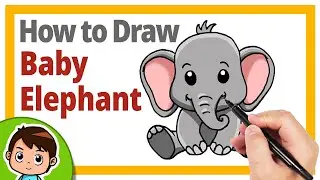 How to Draw Baby Elephant easy