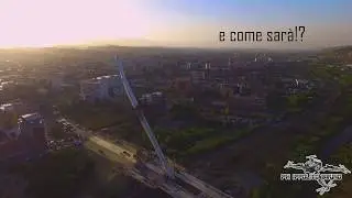 Ponte di Calatrava in Cosenza visto da un drone