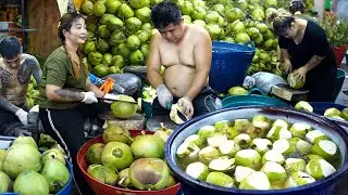 Amazing Coconut Jelly Making Master | Coconut Secondary Processing Plant | Thailand Street Food