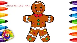 How to Color GINGERBREAD Man - Easy Coloring | Kids Coloring | Colors Tumble. #gingerbreadman #kids