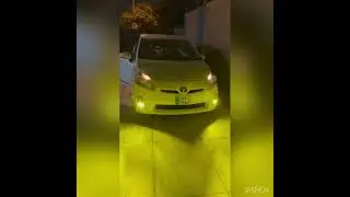 Multi colour LED fog lights installed in toyota prius