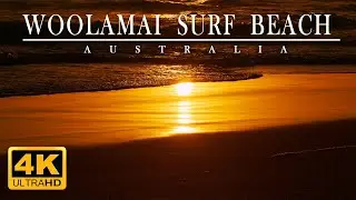 Golden sunset on the Woolamai Surf Beach, Phillip Island, Victoria, Australia in 4K UHD
