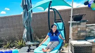 Best Choice Products Outdoor Hanging Curved Steel Chaise Lounge Chair Swing