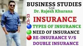XI Business Studies📕Part 13.3#INSURANCE 🔵TYPES🟢NEED 🔴RE-INSURANCE V/S DOUBLE INSURANCE