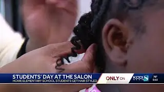 Beauty school: Stylist braids students hair for free at Des Moines elementary
