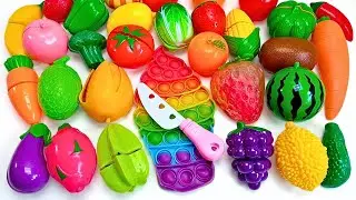 Резка пластиковых фруктов и овощей, манго, дыни | Пластик против Squishy ASMR Pop it