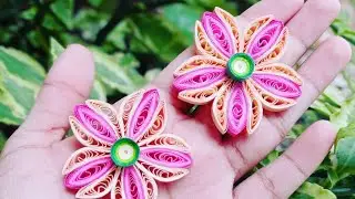 How to make paper quilling flowers 🌼😋| Paper flowers |කඩදාසි මල් හදමූ | #diy #quilling #paperflower