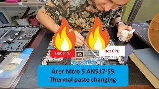 Acer Nitro AN517-55 wymiana pasty termoprzewodzącej. Laptop Grzeje się