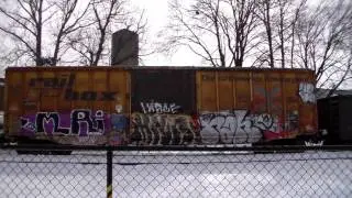 Westbound mixed manafest with NS 9556 as the leader