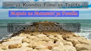 Jinsi ya Kuandaa Fomu ya TAARIFA YA MAPATO NA MATUMIZI ya Familia   | Income Statement Using EXCEL