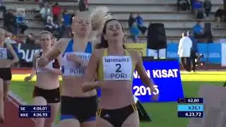 Kalevan Kisat 1 8 2015 1500m Sara Kuivisto ja Mona J&auml;ppinen