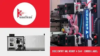 ENELKON | Side-Entry IML Robot 4 Cavity | Cross Shape Label Test