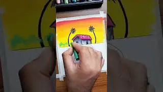 গ্রামের দৃশ্য আকার সহজ নিয়ম  draw village seanary easy.#vairal#village #drawing