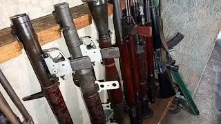 Sleeping bus and weapons cache