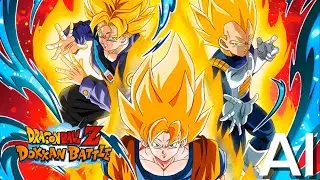 LR INT Super Saiyan Goku, Vegeta & Trunks Intro but the OST is extended by AI - Dokkan Battle