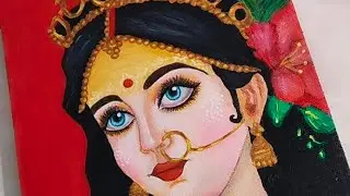 How to draw Radha Rani #painting with acrylic colour 