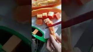 SLICING cubes #papaya#most SATISFYING SOUNDS #ASMR