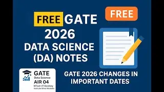 Must Watch! Free GATE DA Notes 2026 | New GATE Important Dates Changes  #gateda #gatedatascience