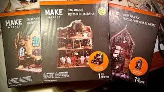 Unboxing of Halloween diorama kits - haunted house, haunted mansion, & witches lair from Michael's 