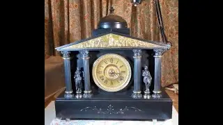 Antique Victorian Ansonia Style Slate Clock 73 Pt 2 Blacking, Polishing and Finished