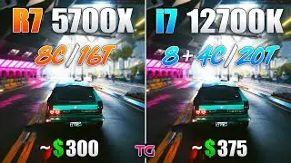 Ryzen 7 5700X vs Core i7 12700K - Test in 10 Games