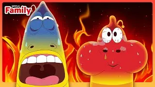 Red & Yellow's Spicy Food CHALLENGE! 🌶️🔥 Larva in Mars | Netflix Family