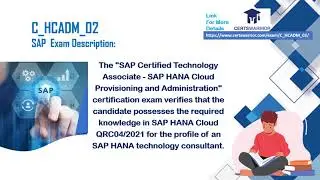 C_HCADM_02 SAP Certified Technology Associate - SAP HANA Cloud Provisioning and Administration