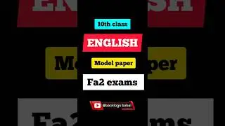 10th class AP ENGLISH  fa2 Model papar 2025-26 // @backlogsbabai1797 //